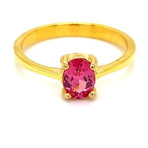 Pink Mahenge Spinel .85ct Solid 14K Gold Ring